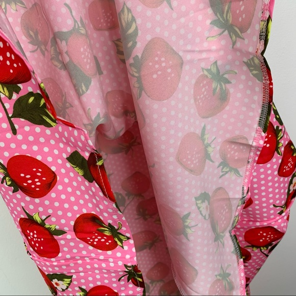 NEW Pinup Rockabilly Dress Retro Strawberries Pink - Picture 5 of 8